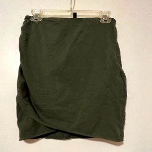 H&M Divided ruched bodycon skirt, size small, army green
